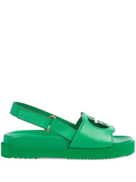 green gucci sandals|Gucci open toe sandals.